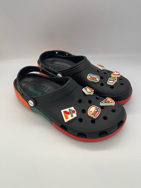 7-Eleven x Crocs Exclusive 7-11 Black Classic Clog Men\'s Size 12